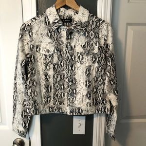 Super Cute Python Print Cargo Jacket